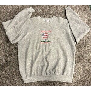 Mens XL Sweatshirt American Golf Classic Embroidered Red White Blue Vtg Golfing